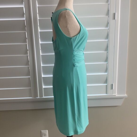 Size S light teal ruched open back dress The Limited - Picture 5 of 10